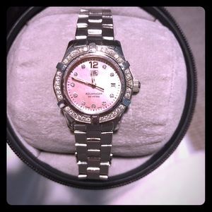 Tag Heuer diamond 💎 pink pearl face aquaracer